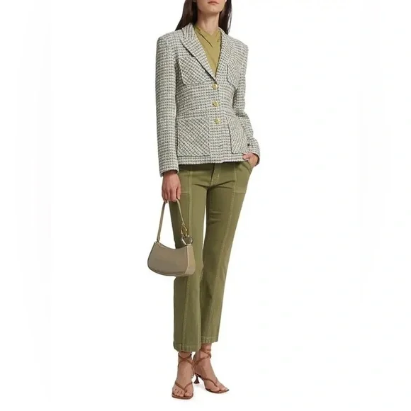 New! Derek Lam 10 Crosby Dean Utility Flare Olive Green Tie Waist Jeans 💚27 NWT! - Picture 7 of 15